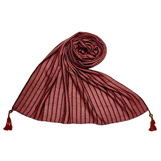Multicolor threaded liner hijab - Light maroon